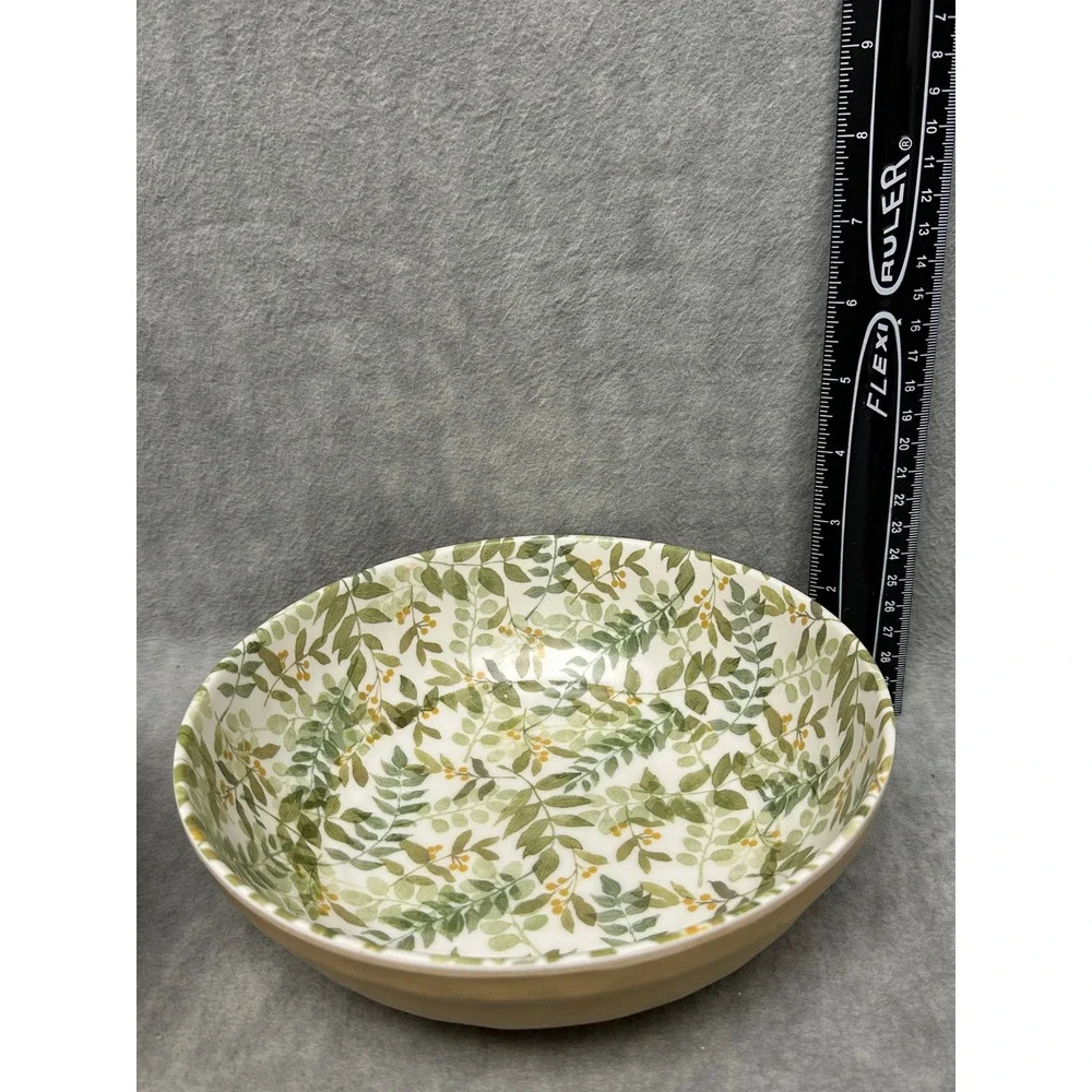 Rachel‎ Ashwell Melamine Bowls Large Salad Entree Botanical Leaf Print Set of 3